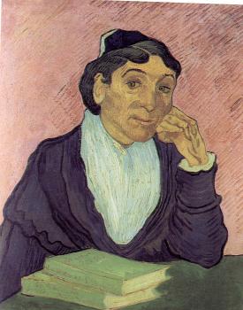 Vincent Van Gogh : The Arlesienne(Madame Ginoux), with Pink Background